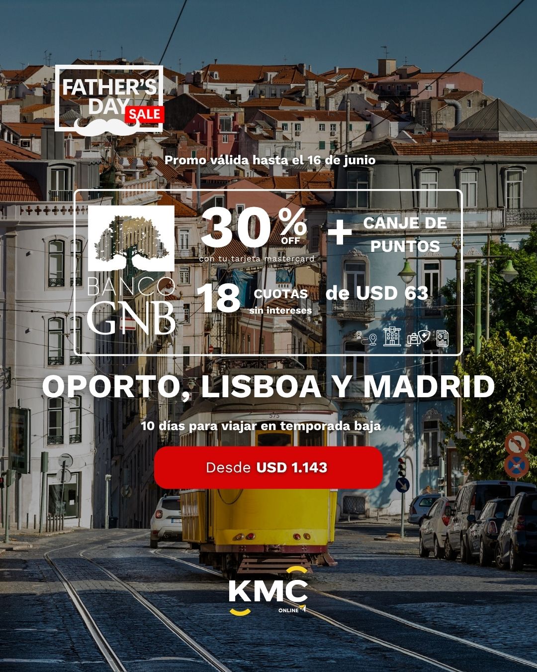 Oporto, Lisbo y Madrid